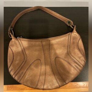 Banana Republic Bronze metallic pebble  Leather Hobo shoulder purse